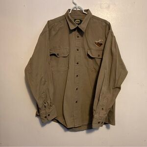 Cabela's Tan Outdoor Gear Shirt Men’s XL LongSleeve Button Up Logo